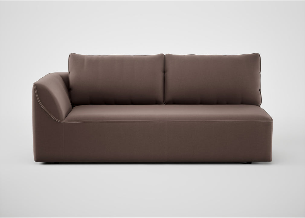 Morven Left Hand Facing 3 Seater Unit Smart Velvet Mouse