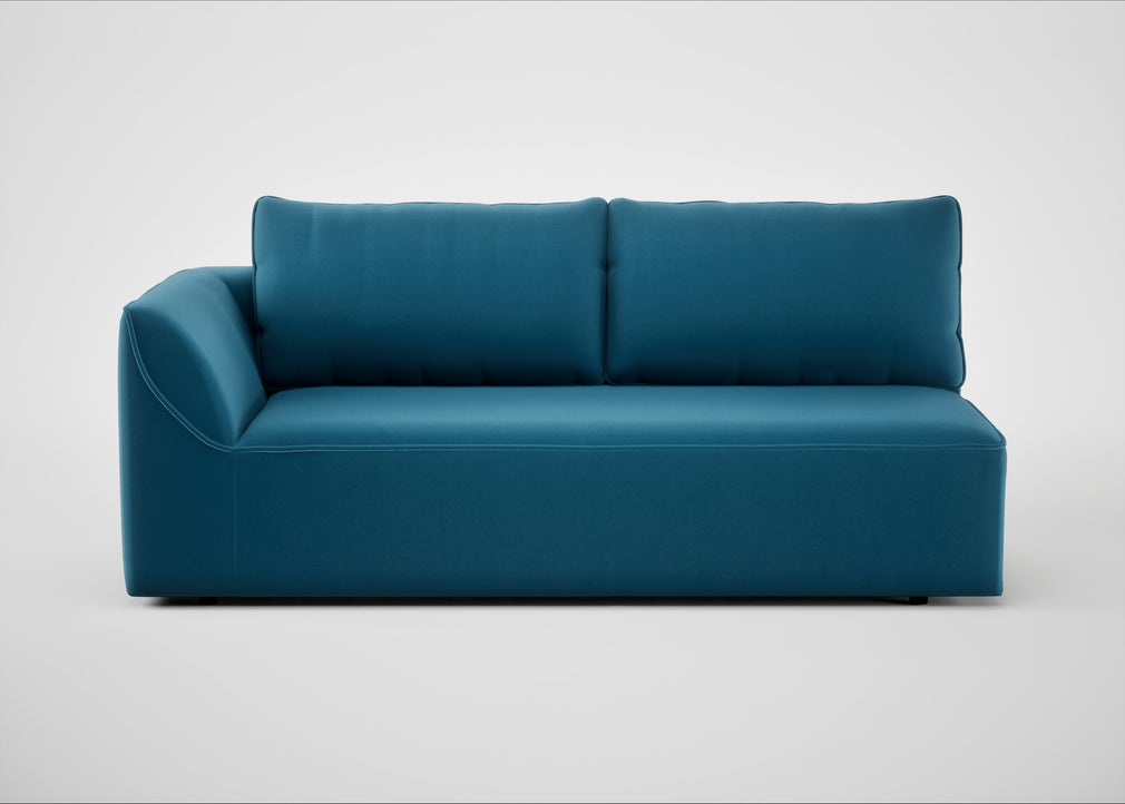 Morven Left Hand Facing 3 Seater Unit Smart Velvet Ocean Blue
