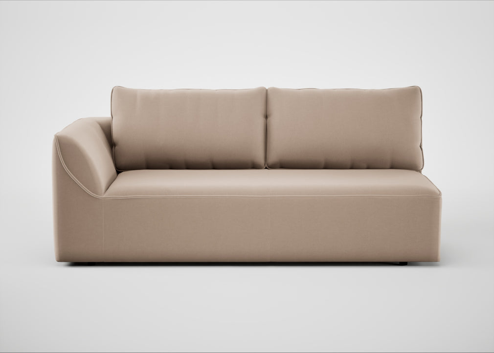 Morven Left Hand Facing 3 Seater Unit Smart Velvet Pebble