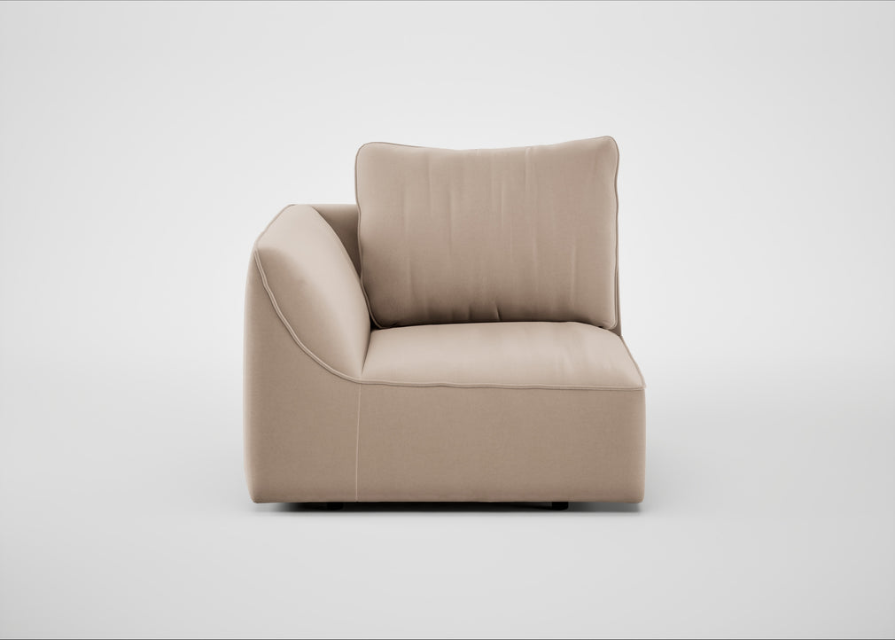 Morven Left Hand Facing Single Unit Smart Velvet Pebble