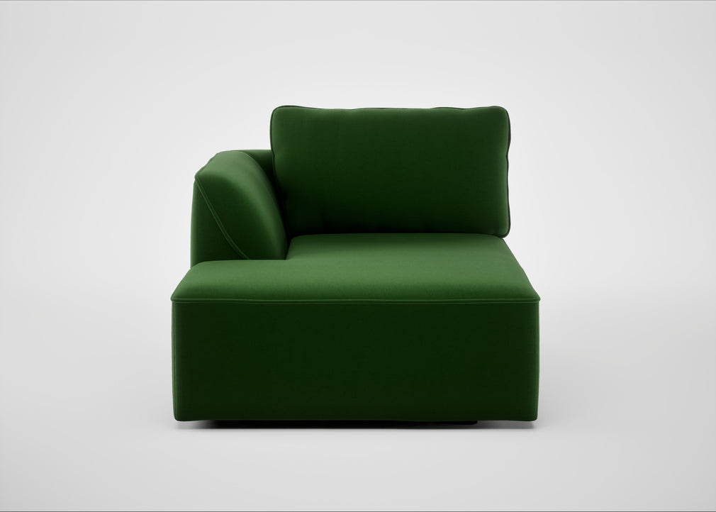 Morven Left Hand Facing Chaise Unit Smart Velvet Forest