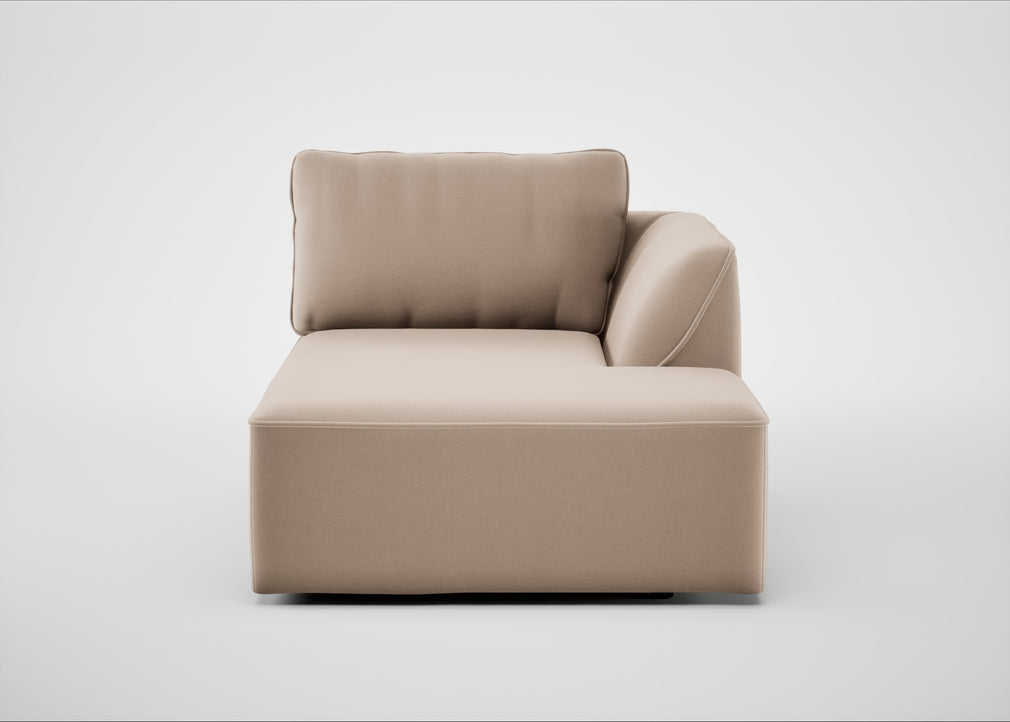 Morven Right Hand Facing Chaise Unit Smart Velvet Pebble