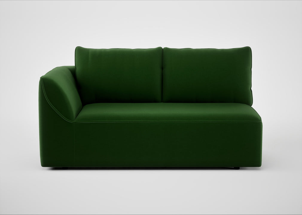 Morven Left Hand Facing 2 Seater Unit Smart Velvet Forest