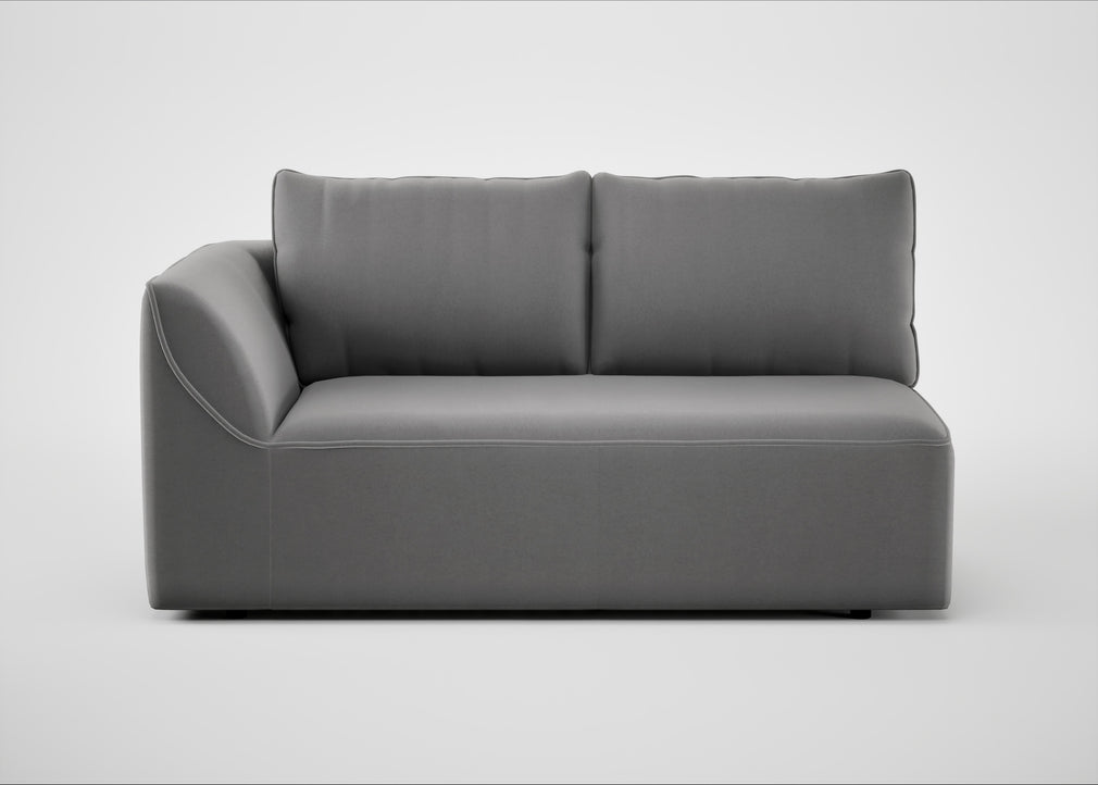 Morven Left Hand Facing 2 Seater Unit Smart Velvet Mercury