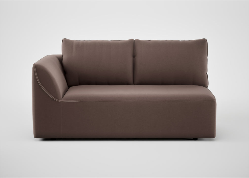 Morven Left Hand Facing 2 Seater Unit Smart Velvet Mouse