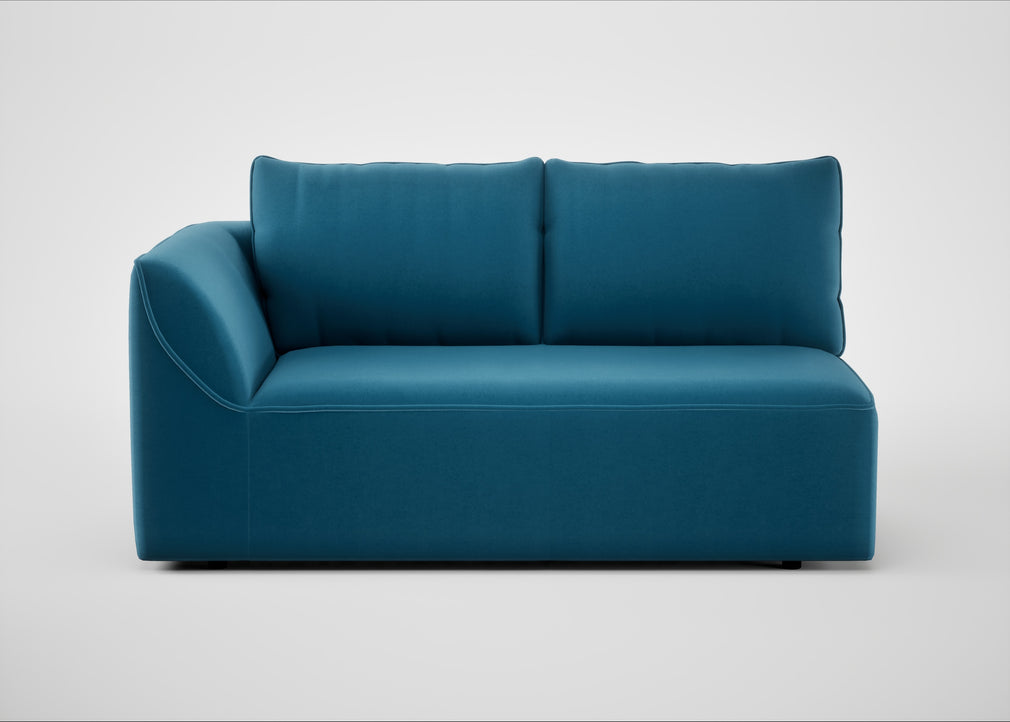 Morven Left Hand Facing 2 Seater Unit Smart Velvet Ocean Blue