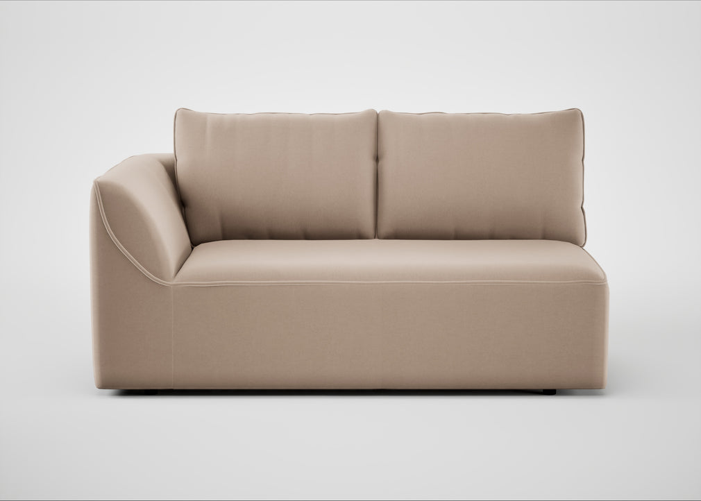 Morven Left Hand Facing 2 Seater Unit Smart Velvet Pebble