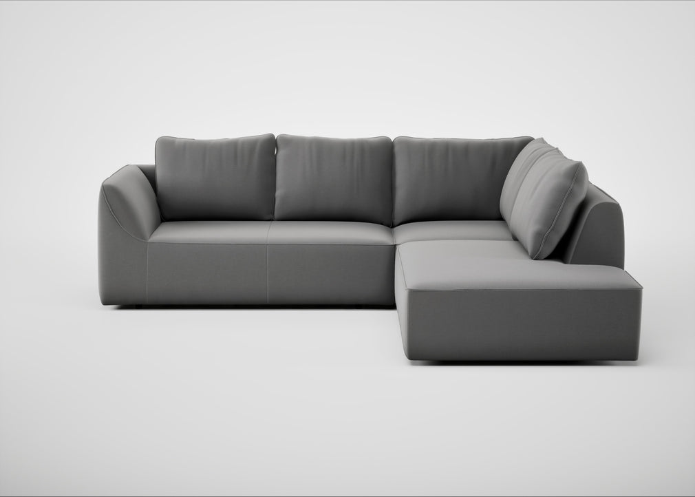 Morven Right Hand Facing Large Corner Sofa Smart Velvet Mercury