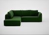Morven Left Hand Facing Large Corner Sofa Smart Velvet Forest