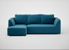 Morven Left Hand Facing Corner Chaise Sofa Smart Velvet Ocean Blue