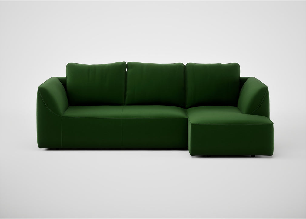Morven Right Hand Facing Corner Chaise Sofa Smart Velvet Forest