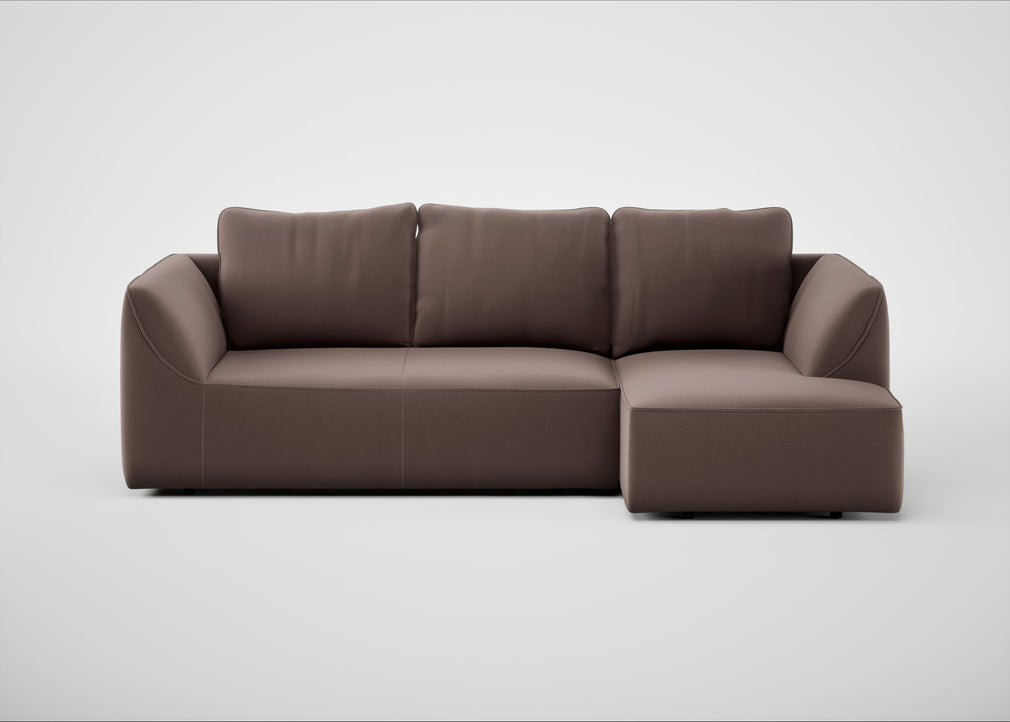 Morven Right Hand Facing Corner Chaise Sofa Smart Velvet Mouse