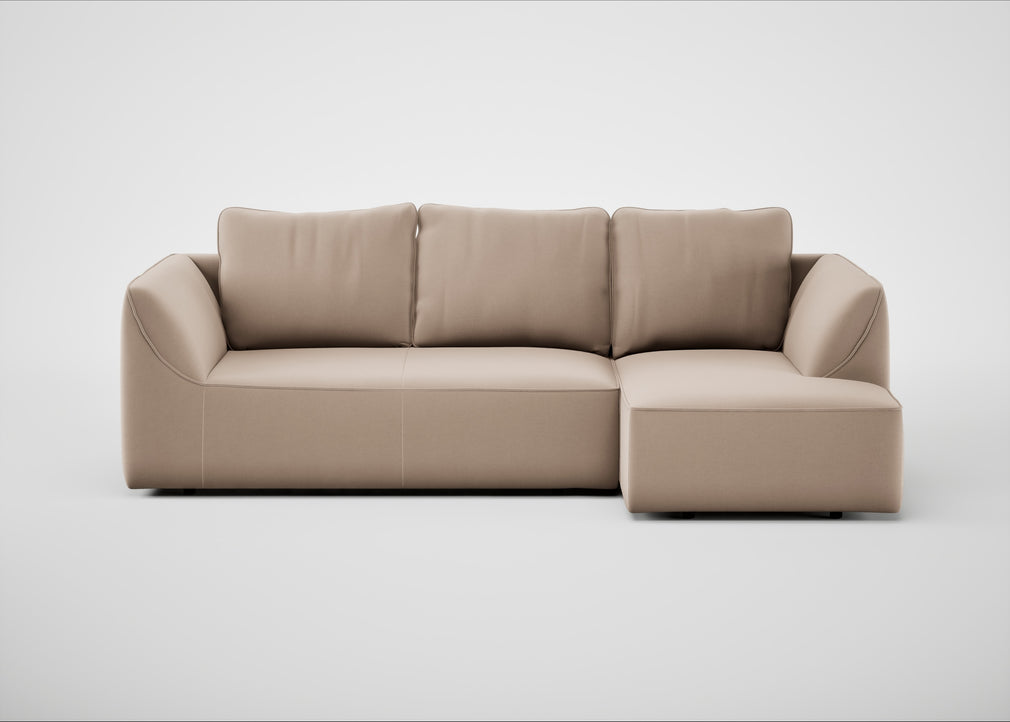 Morven Right Hand Facing Corner Chaise Sofa Smart Velvet Pebble