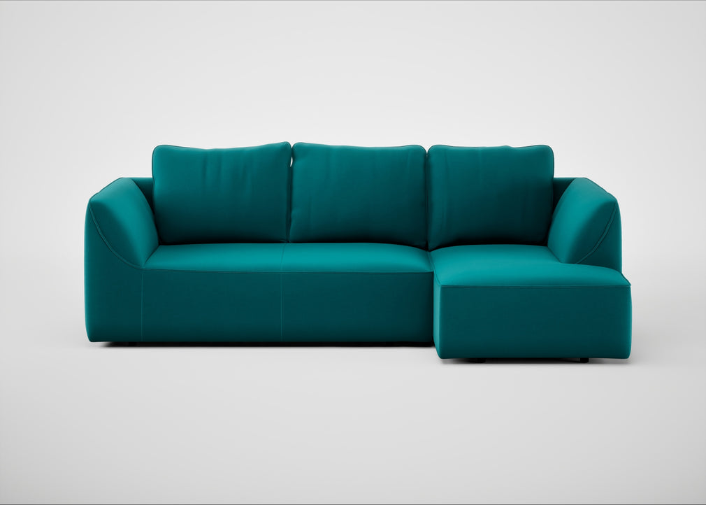Morven Right Hand Facing Corner Chaise Sofa Smart Velvet Petrol