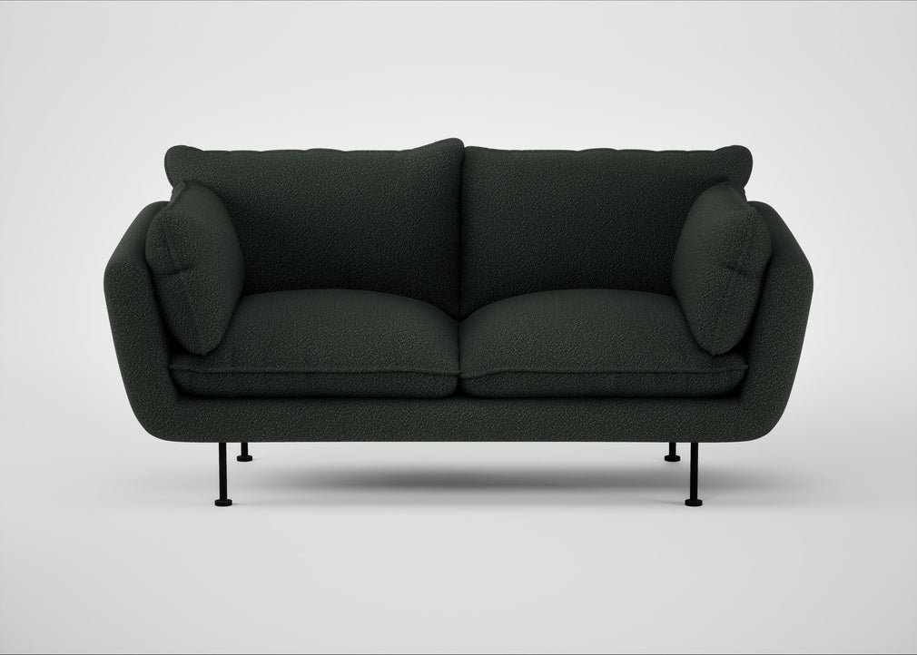 Allora 2 Seater Sofa Boucle Fern / Black