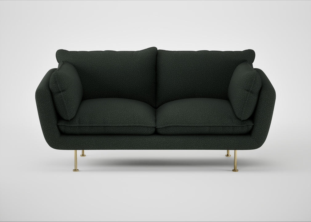 Allora 2 Seater Sofa Boucle Fern / Brass