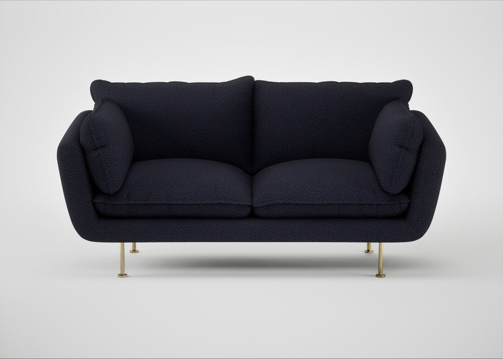 Allora 2 Seater Sofa Boucle Indigo / Brass