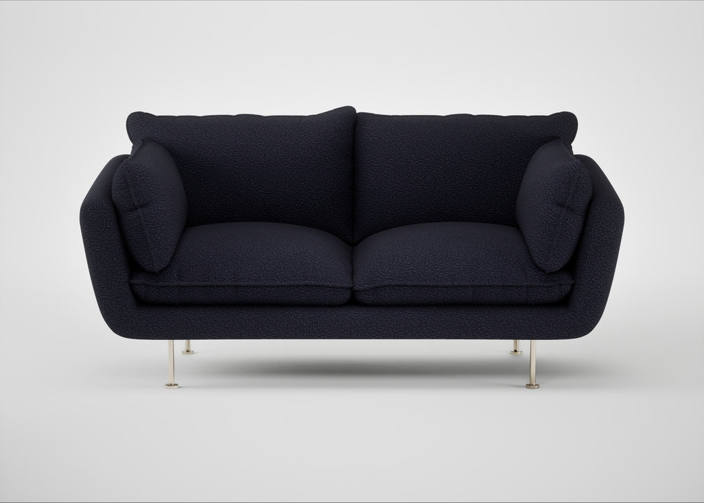 Allora 2 Seater Sofa Boucle Indigo / Stainless Steel