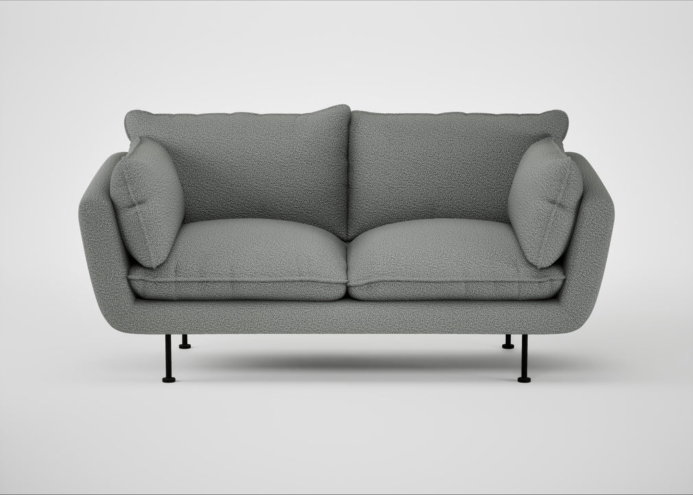 Allora 2 Seater Sofa Boucle Steel / Black