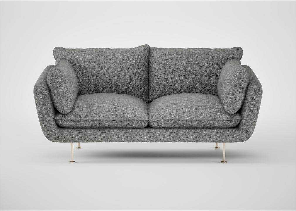Allora 2 Seater Sofa Boucle Steel / Stainless Steel