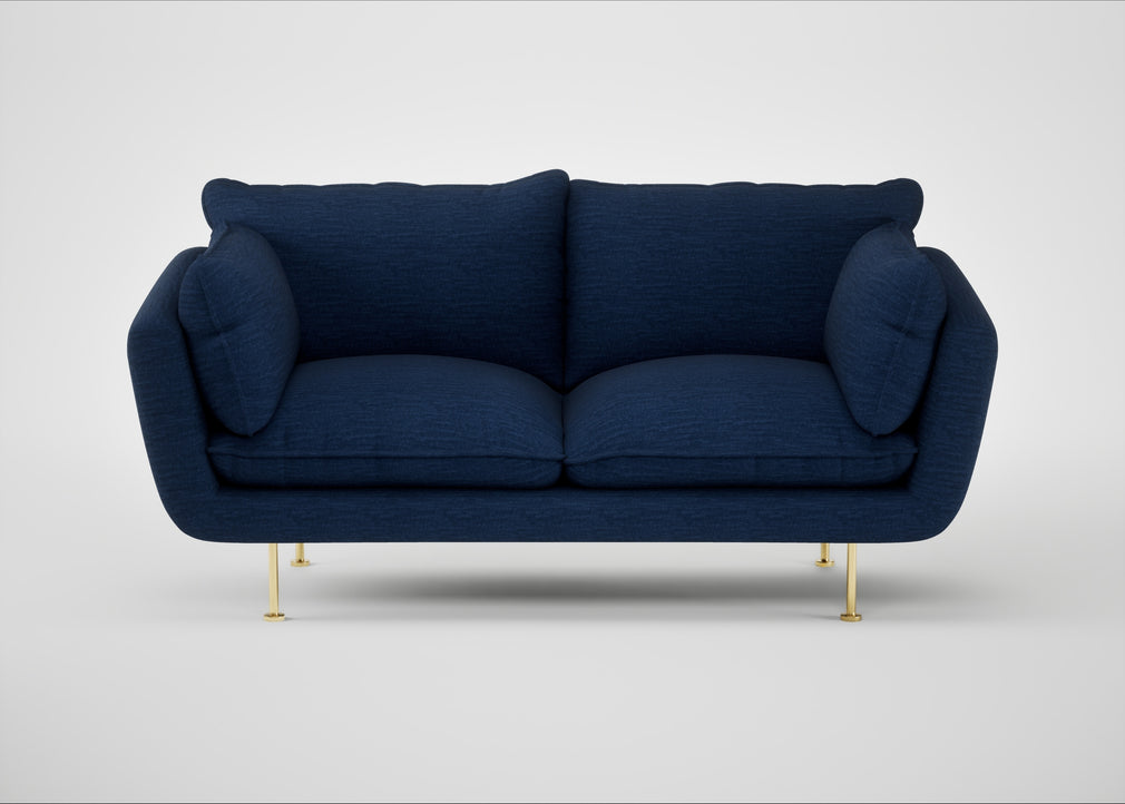 Allora 2 Seater Sofa Broad Weave Lagoon / Brass