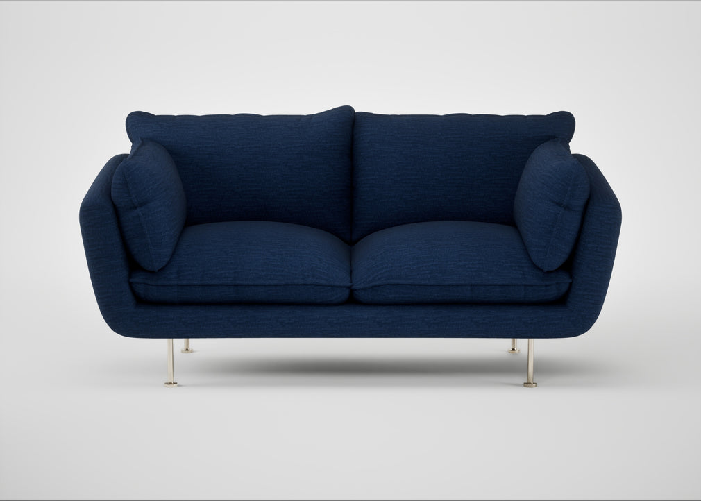 Allora 2 Seater Sofa Broad Weave Lagoon / Stainless Steel