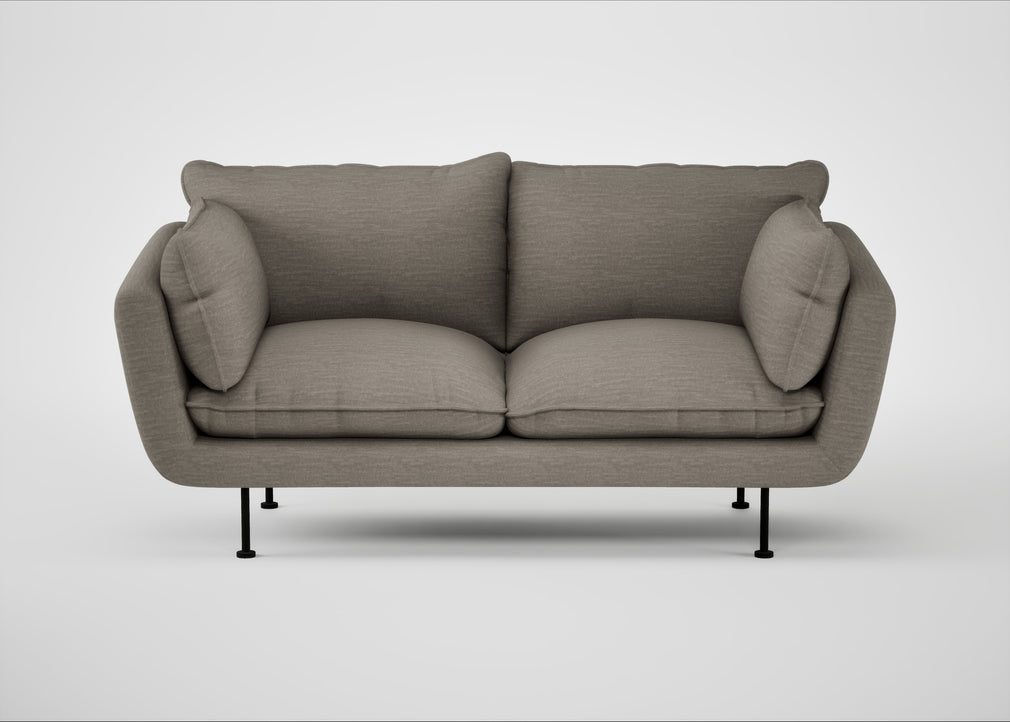 Allora 2 Seater Sofa Broad Weave Pebble / Black