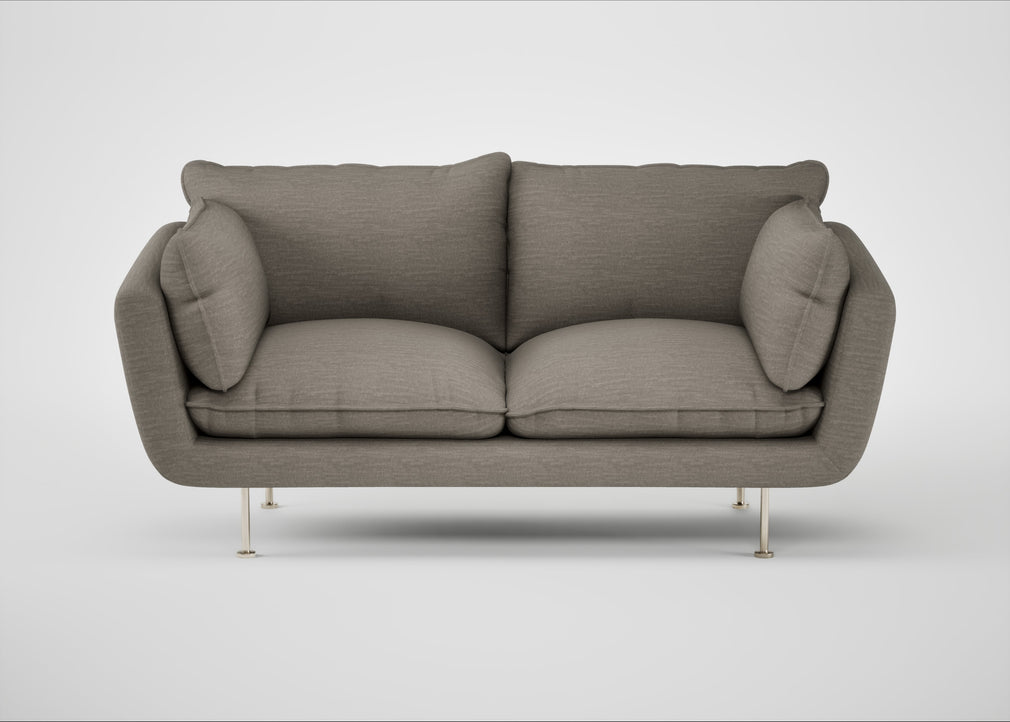 Allora 2 Seater Sofa Broad Weave Pebble / Stainless Steel