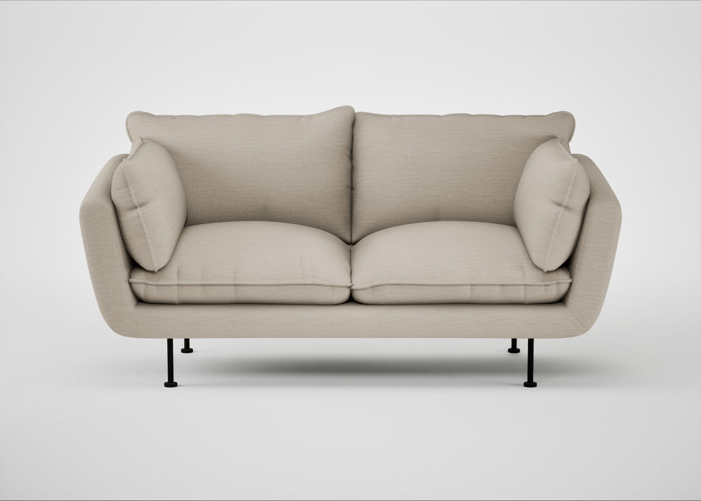 Allora 2 Seater Sofa Broad Weave Putty / Black