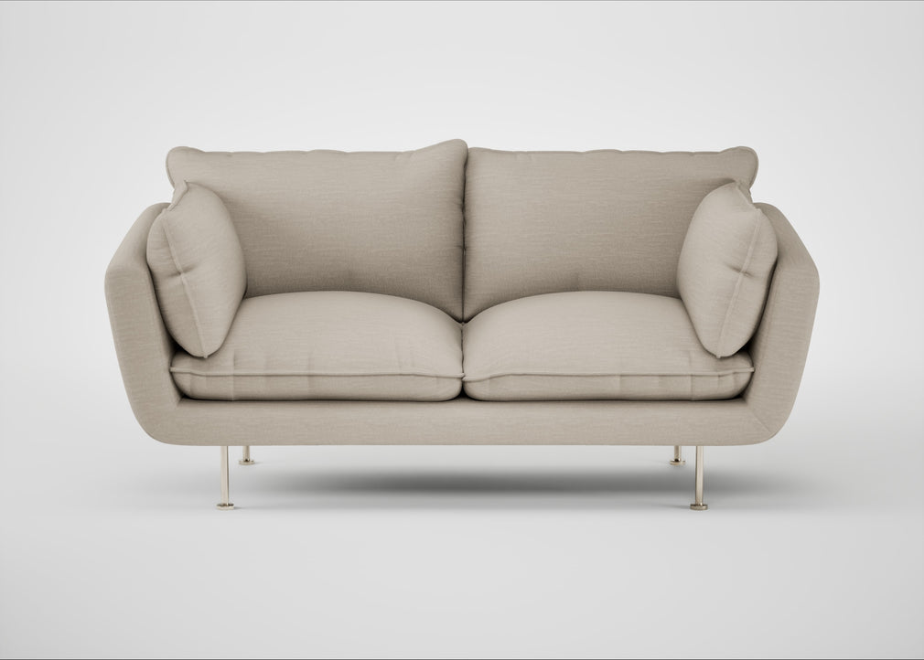 Allora 2 Seater Sofa Broad Weave Putty / Stainless Steel