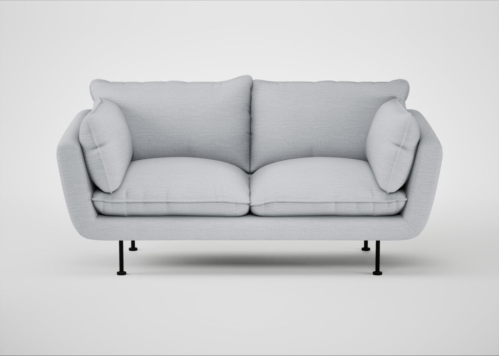 Allora 2 Seater Sofa Broad Weave Tin / Black