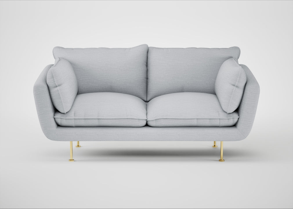 Allora 2 Seater Sofa Broad Weave Tin / Brass