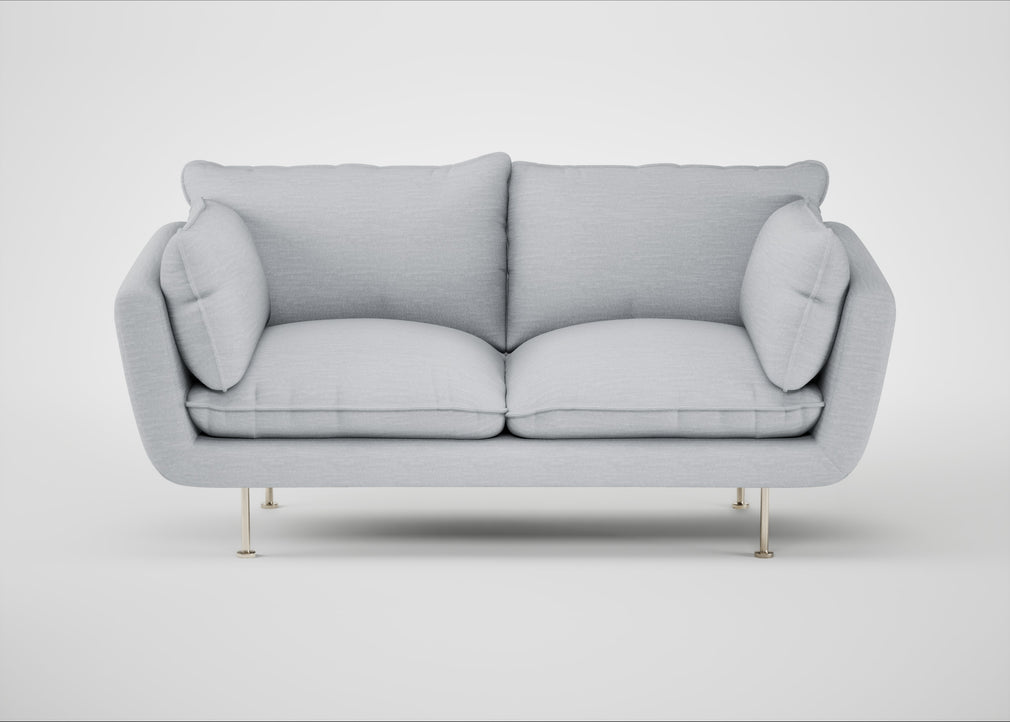 Allora 2 Seater Sofa Broad Weave Tin / Stainless Steel