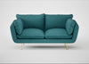 Allora 2 Seater Sofa Brushed Cotton Cadet / Brass