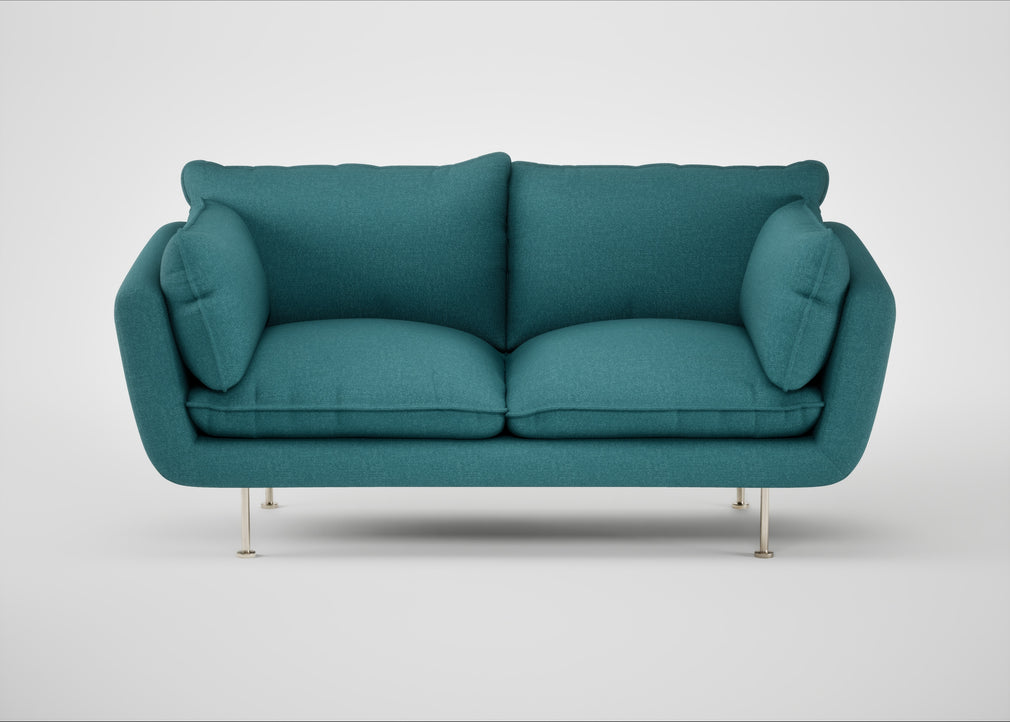 Allora 2 Seater Sofa Brushed Cotton Cadet / Stainless Steel