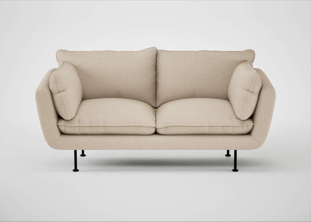 Allora 2 Seater Sofa Brushed Cotton Oat / Black