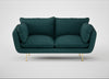 Allora 2 Seater Sofa Brushed Cotton Pine / Brass