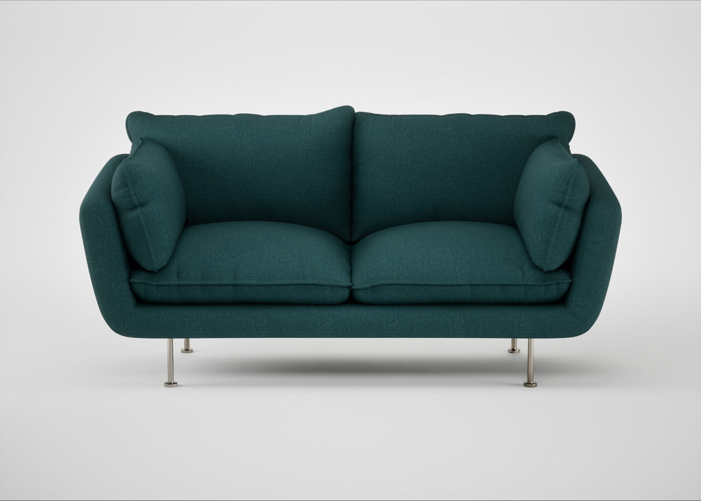Allora 2 Seater Sofa Brushed Cotton Pine / Stainless Steel