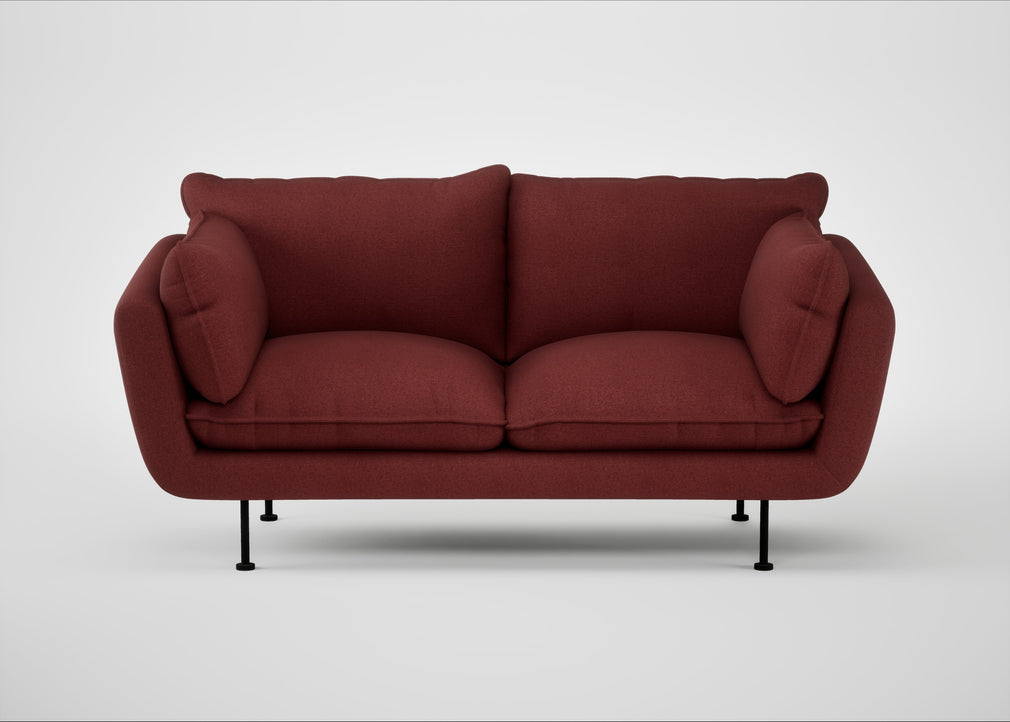 Allora 2 Seater Sofa Capelo Linen-Cotton Etruscan Red / Black