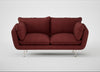Allora 2 Seater Sofa Capelo Linen-Cotton Etruscan Red / Stainless Steel