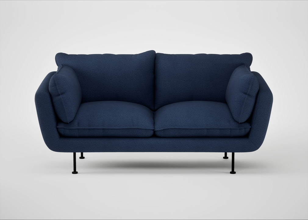 Allora 2 Seater Sofa Capelo Linen-Cotton Inkspot / Black