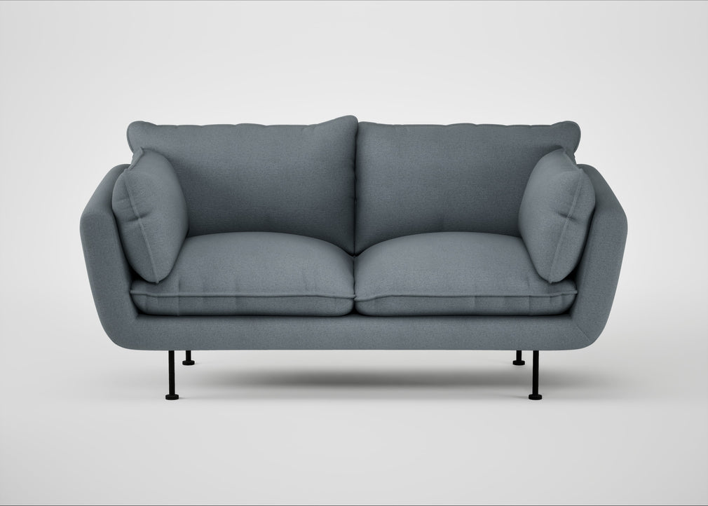 Allora 2 Seater Sofa Capelo Linen-Cotton Mineral / Black