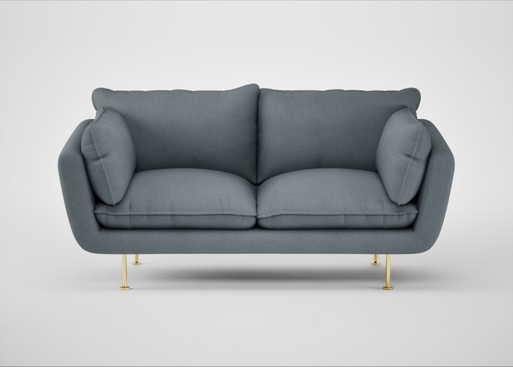 Allora 2 Seater Sofa Capelo Linen-Cotton Mineral / Brass