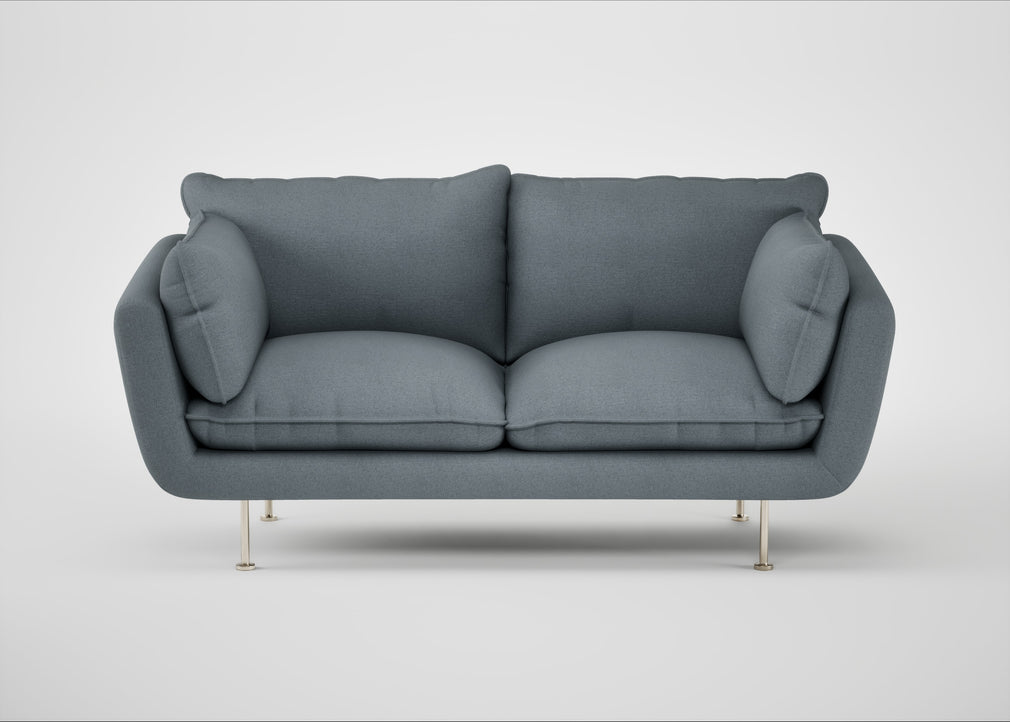 Allora 2 Seater Sofa Capelo Linen-Cotton Mineral / Stainless Steel