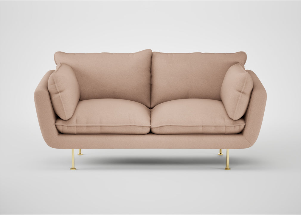 Allora 2 Seater Sofa Capelo Linen-Cotton Rosedale / Brass