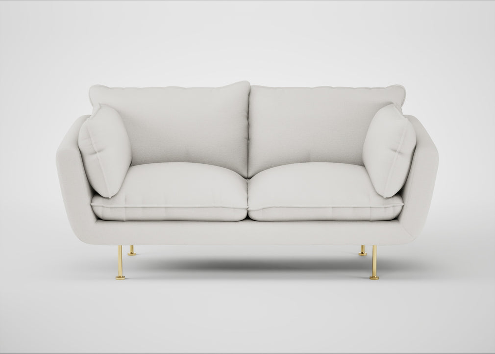 Allora 2 Seater Sofa Capelo Linen-Cotton Sea Salt / Brass