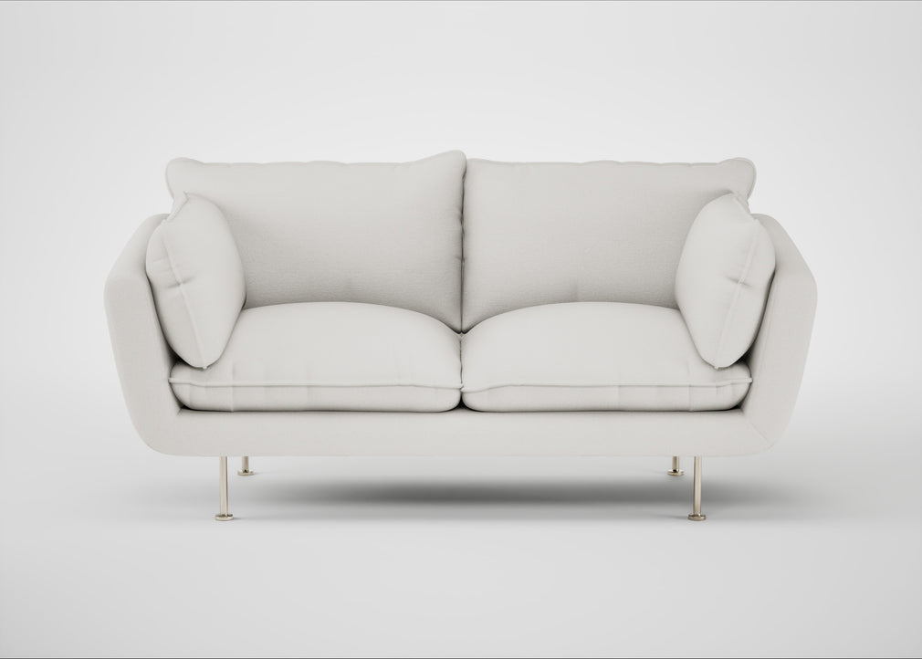 Allora 2 Seater Sofa Capelo Linen-Cotton Sea Salt / Stainless Steel