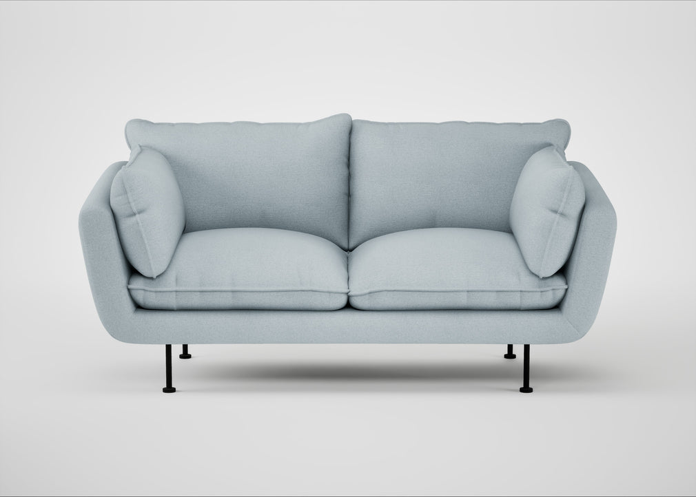 Allora 2 Seater Sofa Capelo Linen-Cotton Sea Shanty / Black