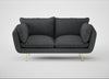 Allora 2 Seater Sofa Melton Wool Granite / Brass