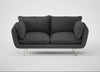 Allora 2 Seater Sofa Melton Wool Granite / Stainless Steel